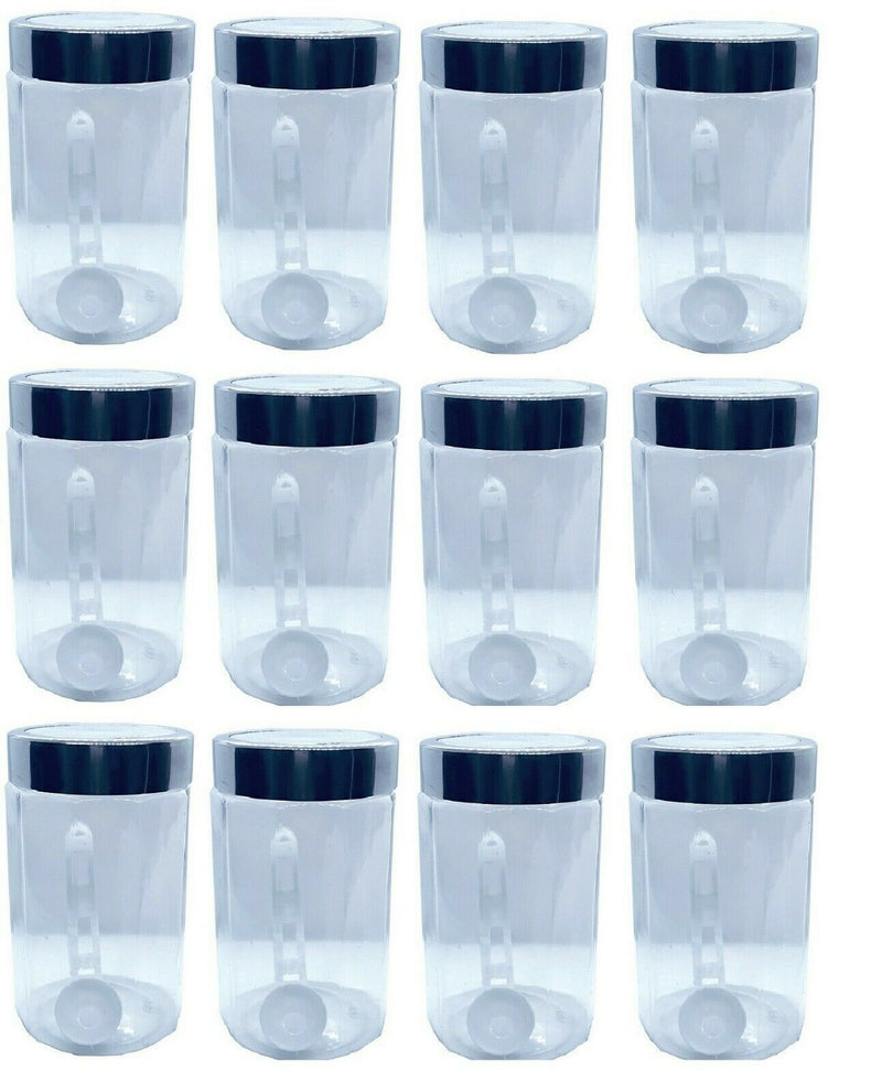 PLASTIC Storage Containers Screw Top Lids Food Canisters JARS Large Hexagon