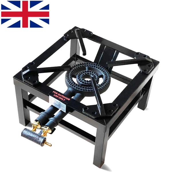 5.1KW 2 KEY HEAVY DUTY SINGLE CAST IRON LPG GAS BOILING BURNER CATERING STOVE