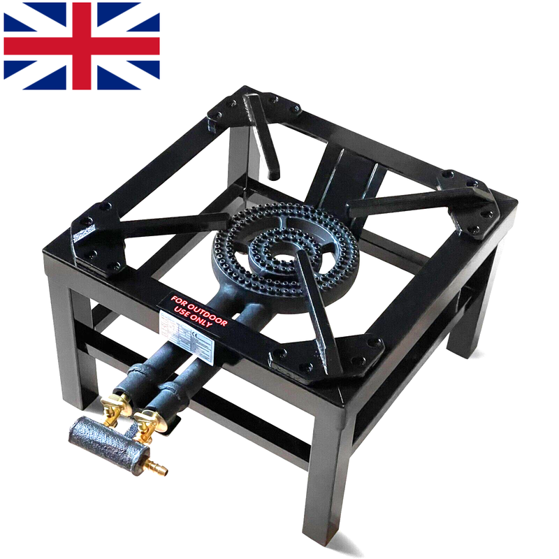 5.1KW 2 KEY HEAVY DUTY SINGLE CAST IRON LPG GAS BOILING BURNER CATERING STOVE