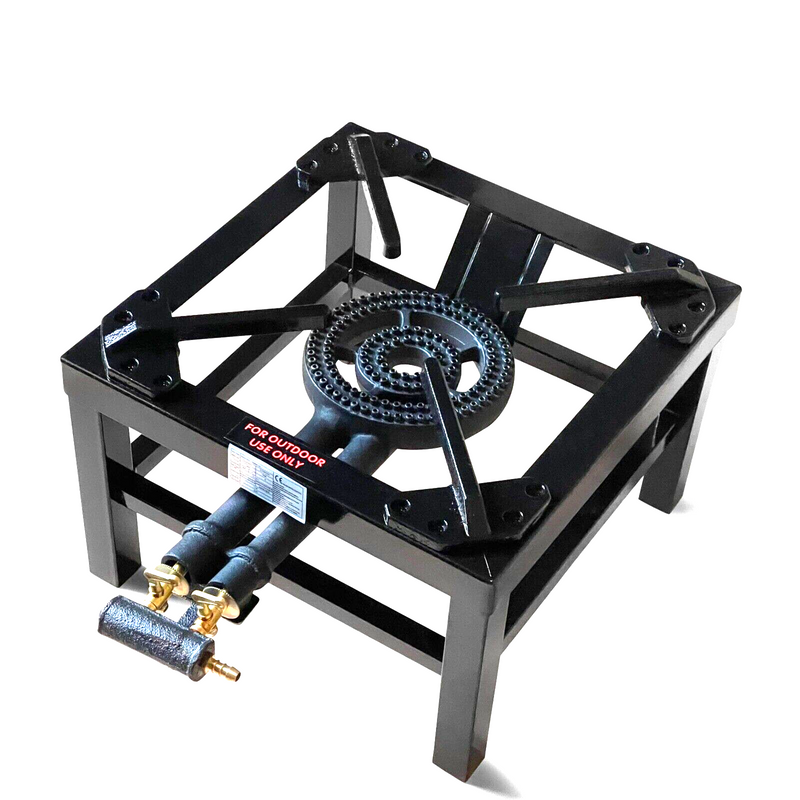 5.1KW 2 KEY HEAVY DUTY SINGLE CAST IRON LPG GAS BOILING BURNER CATERING STOVE