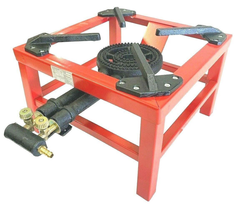 5.1KW 2 KEY HEAVY DUTY SINGLE CAST IRON LPG GAS BOILING BURNER CATERING STOVE