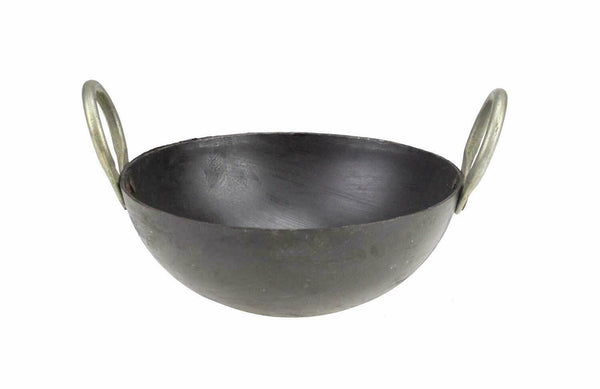 Indian Iron Kadai Cooking Pan Wok Deep Frying Pan With Gold Handles *SALE*