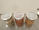 3pcs Clear Transparent Plastic Polo PET Pot Spice Containers Jars with Spoons 1000ML