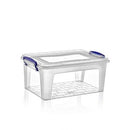 Clear Storage Box Plastic Clip Lid Locking Kitchen Office Home Food Container
