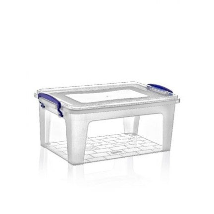 Clear Storage Box Plastic Clip Lid Locking Kitchen Office Home Food Container