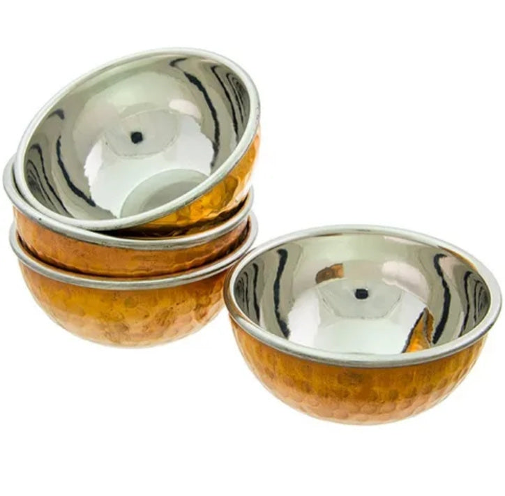 STEEL BOWL COPPER FINISH Small 6cm / MEDIUM 8cm/ LARGE 9cm)