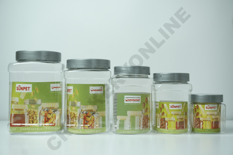 Plastic Storage Jar Containers Pots With Screw Top Lids For Herbs Spices Sunpet