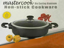 Die Cast Aluminium Induction Non Stick Low Casserole With Glass Lid Pot