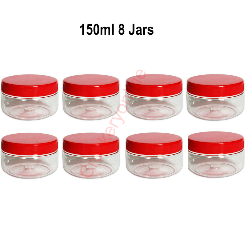 Plastic Storage Jar Containers Pots With Screw Top Lids For Herbs Spices Sunpet