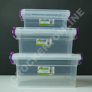 Plastic Clear Storage Box Clip Lid Locking Kitchen Office Home Food Container