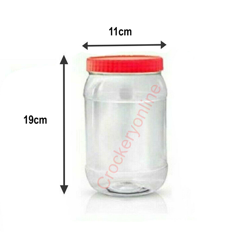 Plastic Storage Jar Containers Pots With Screw Top Lids For Herbs Spices Sunpet