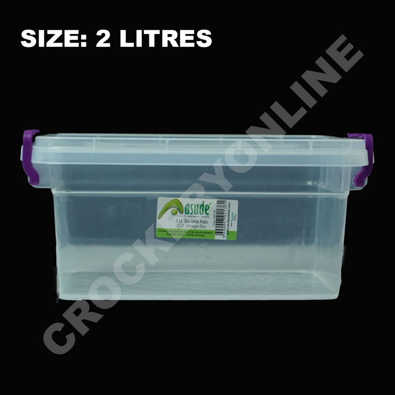 Plastic Clear Storage Box Clip Lid Locking Kitchen Office Home Food Container