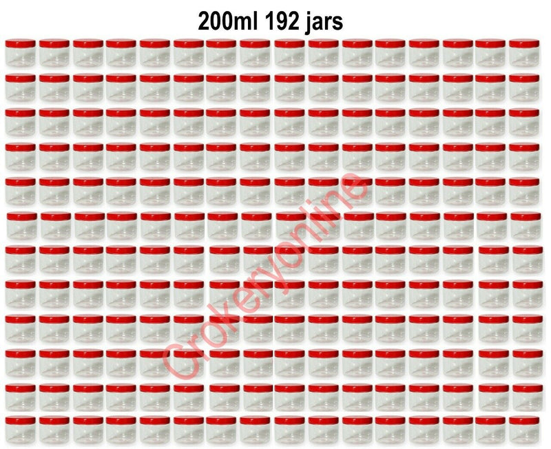 50ml, 100ml, 150ml, 200ml, 250ml, PLASTIC STORAGE CONTAINERS SCREW JARS SUNPET